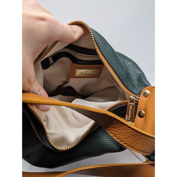 Valentina Sling Backpack Italian Leather Convertible Bag Hunter Green NWT